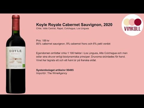 Meningen med vinet - Koyle Royale Cabernet Sauvignon, 2020. Nr 90495